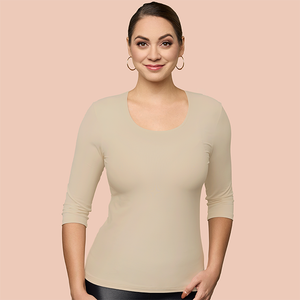 3/4 Sleeve Scoop Neck Layering Top