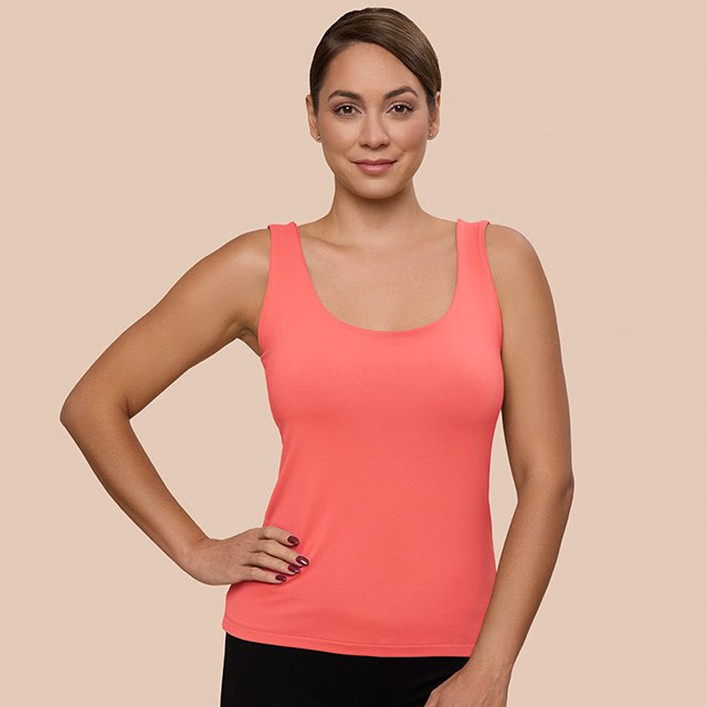 Double Layer Tank Top in Apricot - Adea - Everyday Luxury